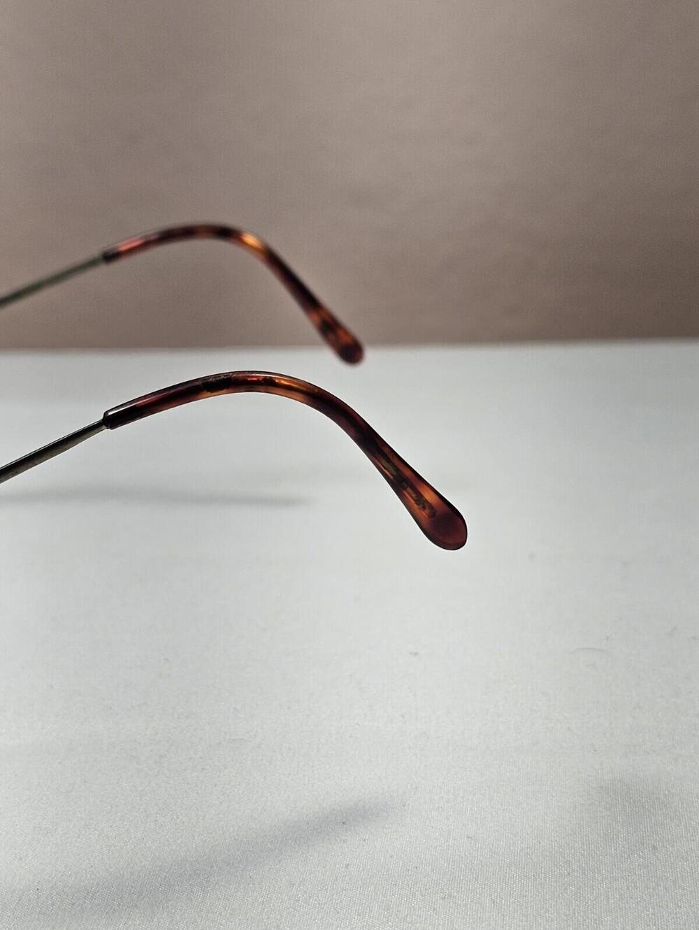 Vintage Eyeglasses Frames Gold With Intricate Design Brown Tourtise Shell - Picture 5 of 11